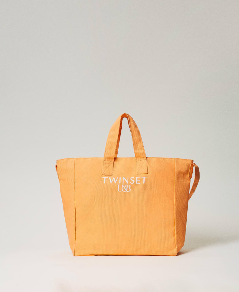 Cabas en toile avec logo Femme Orange TWINSET Milano