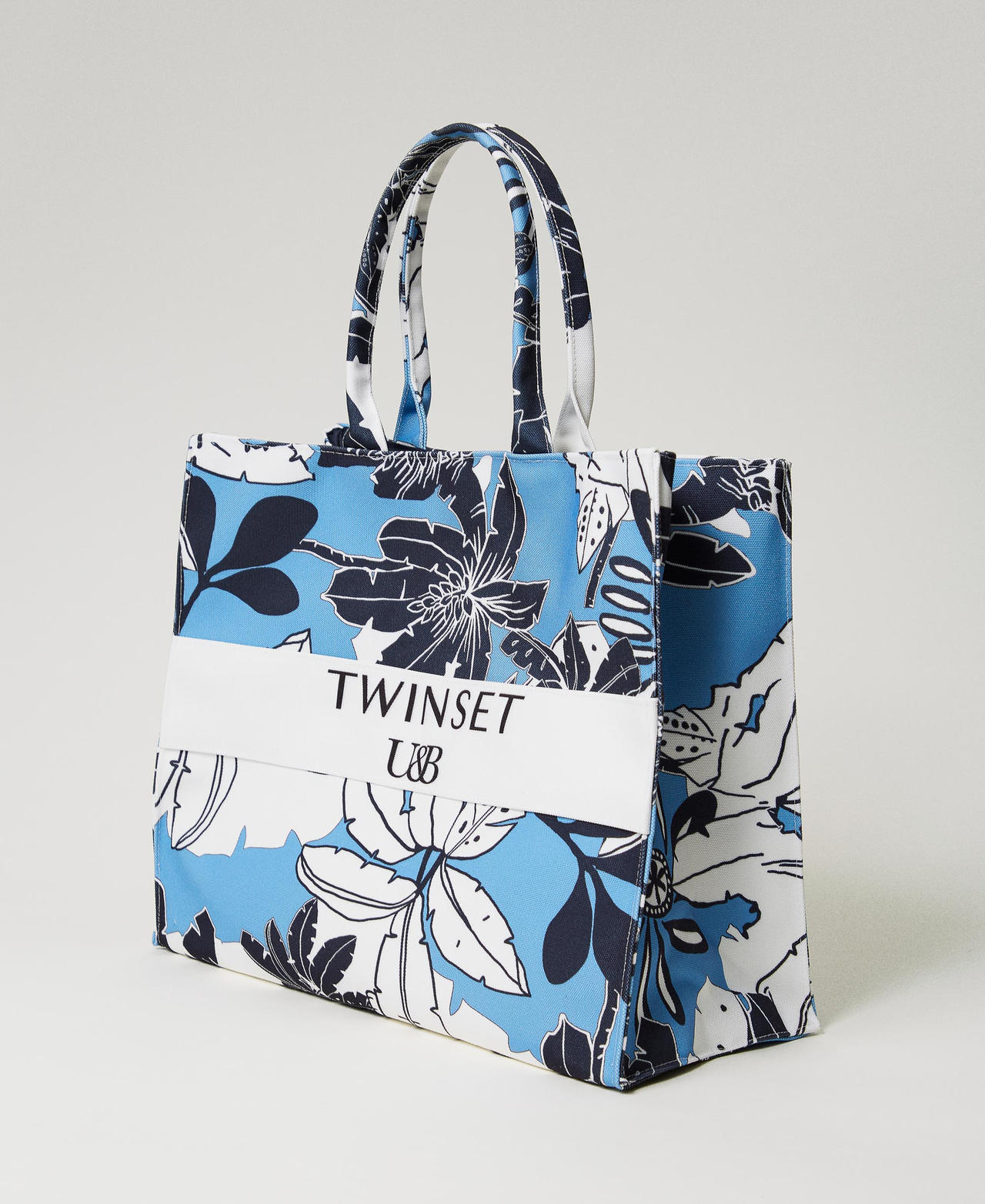 Floral canvas shopper Cornflower Exotic Print Woman 241LM8ACC_11576_02