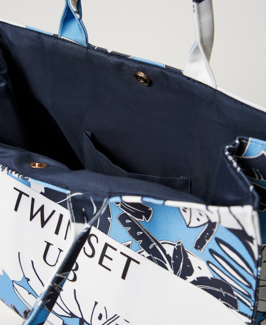 Borsa shopper in canvas a fiori
