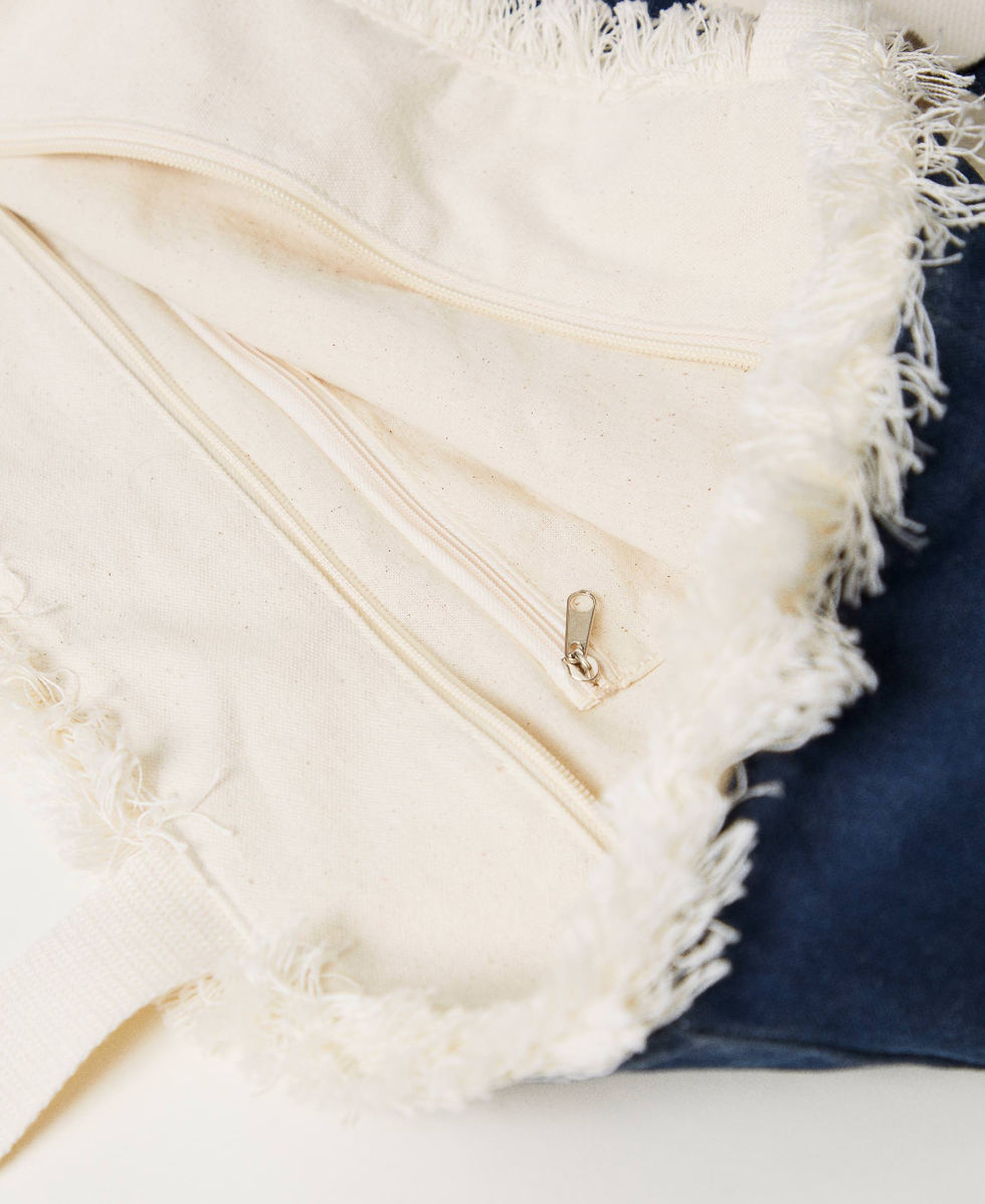 Shopper aus Canvas mit Streifen