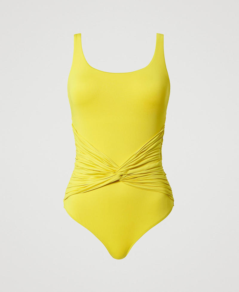 Слитный купальник с драпировкой Желтый "Горчица" женщина 241LMMA00-0S