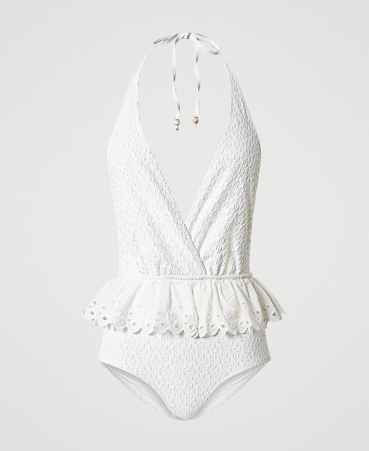 Maillot de bain une pièce en broderie anglaise Star White Femme 241LMMB01-0S