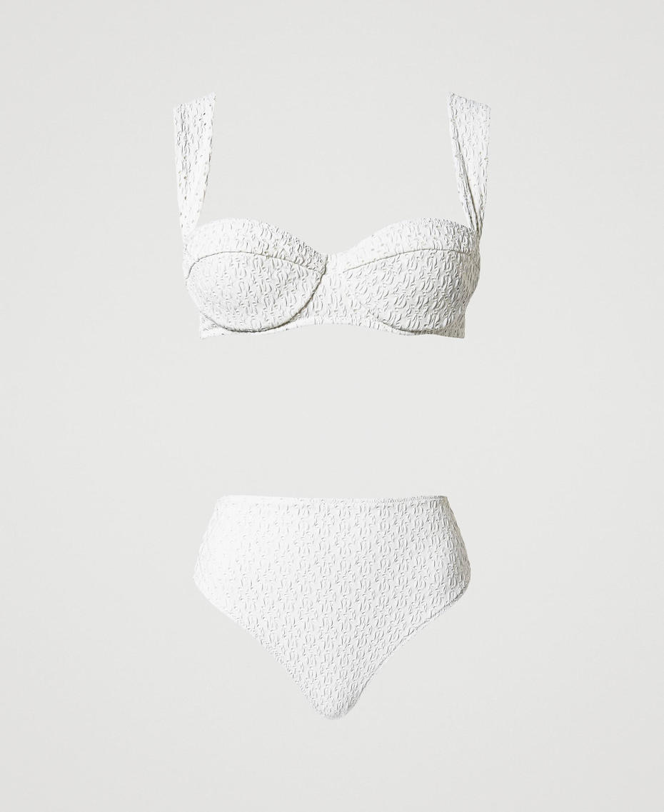 Underwire bikini set with broderie anglaise Star White Woman 241LMMB56_10298_S0