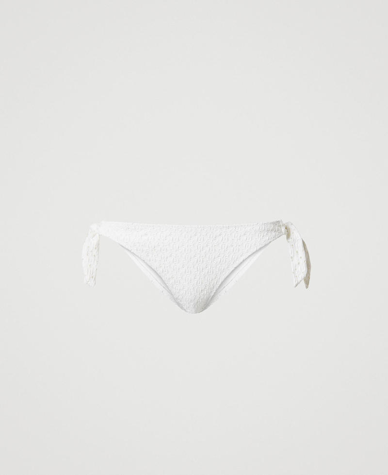 Bikini thong with broderie anglaise Star White Woman 241LMMB88_10298_0S