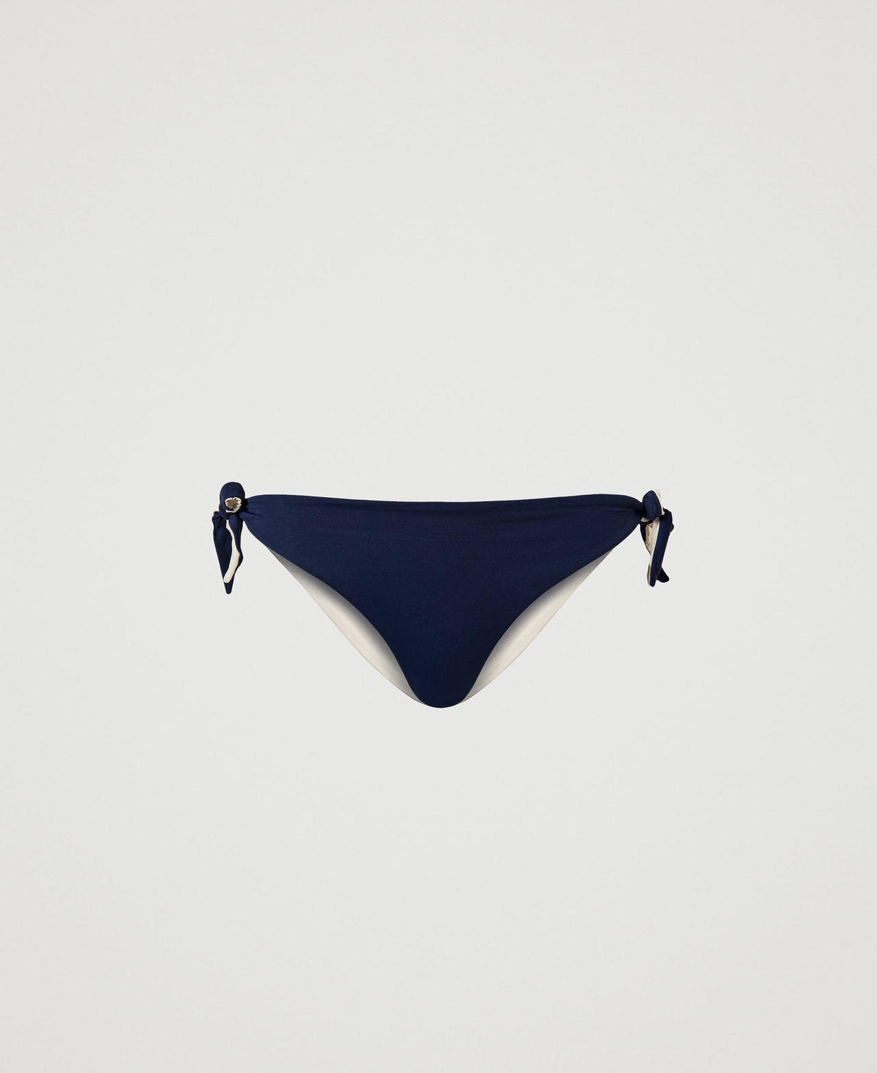 Colour block bikini thong with bows Blackout Blue Woman 241LMMC88-0S