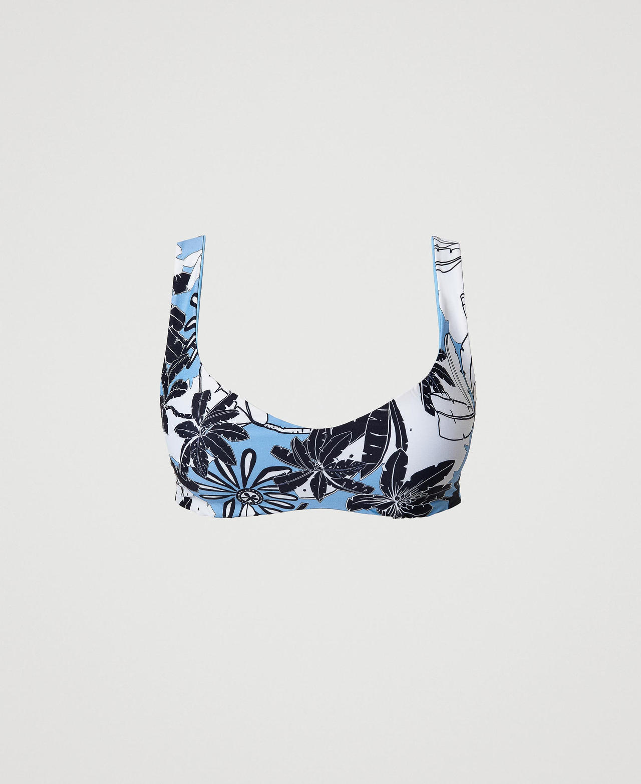 Reversible brassiere bikini top with floral print