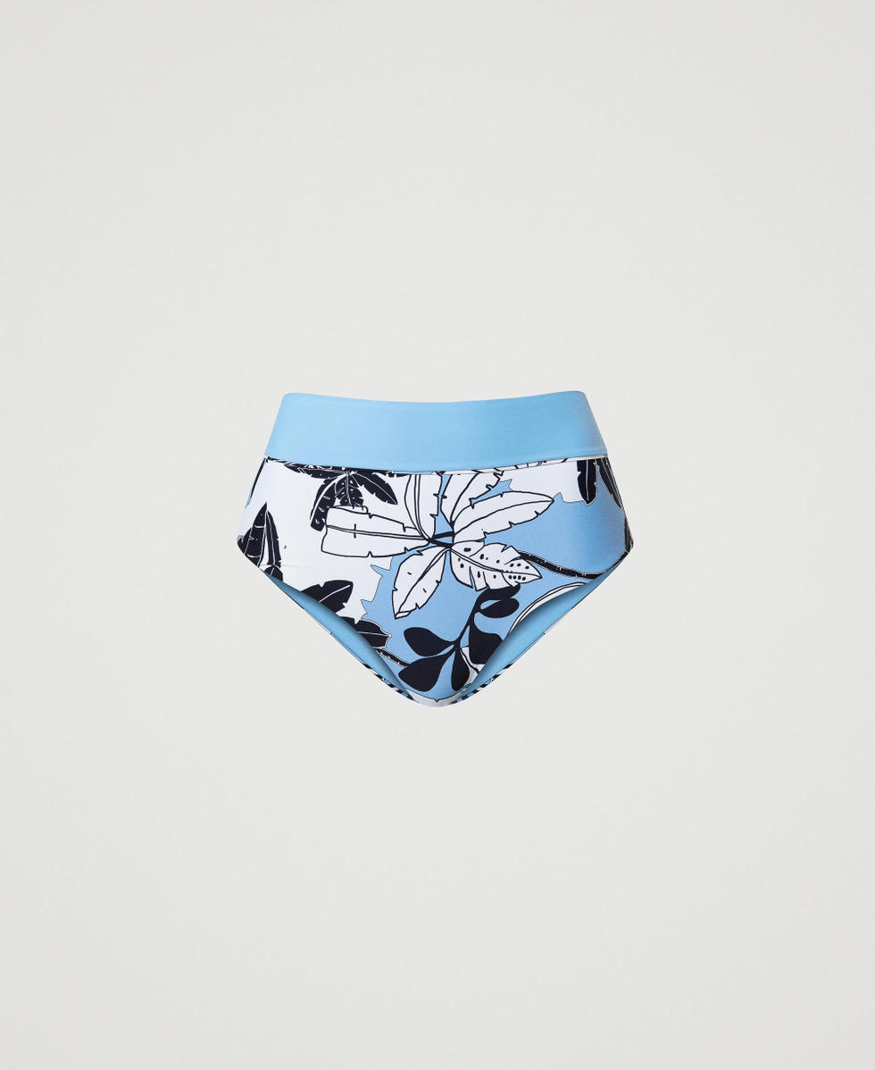 Reversible bikini bottom with floral print Cornflower Exotic Print Woman 241LMMG90_11576_S0