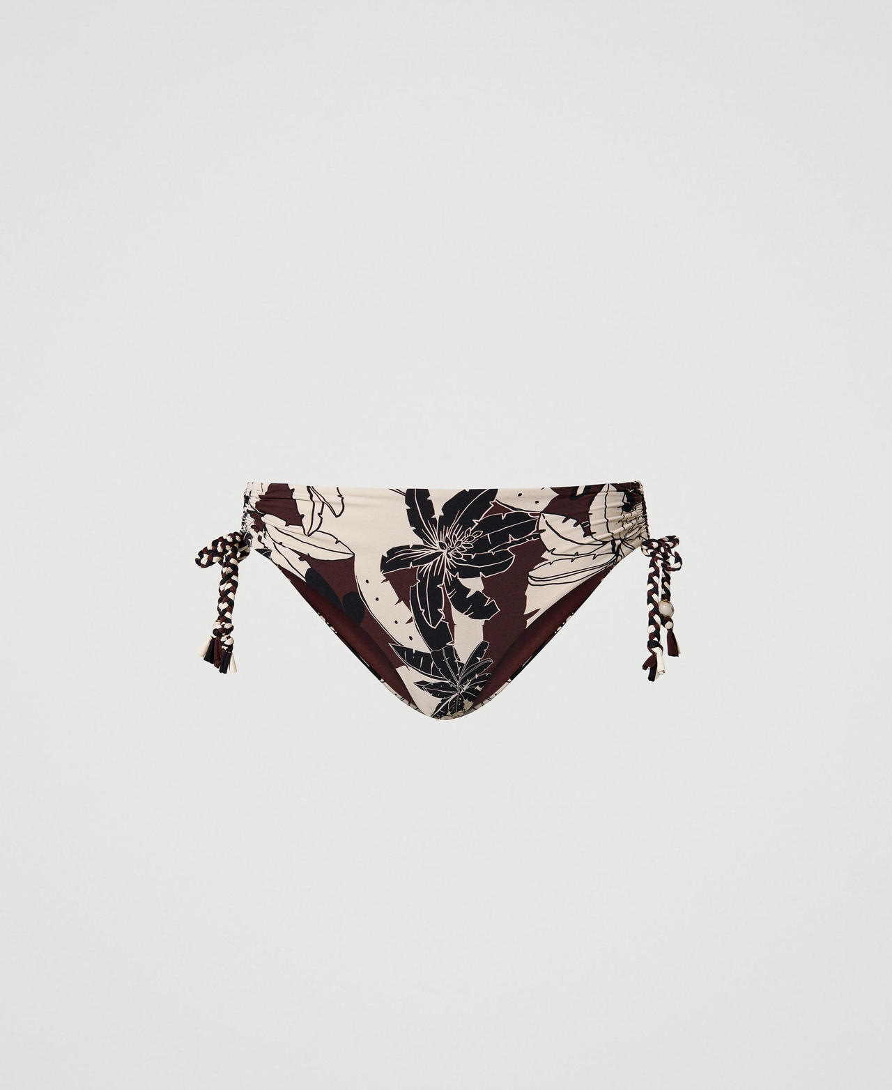 Slip de bain floral avec cordon coulissant