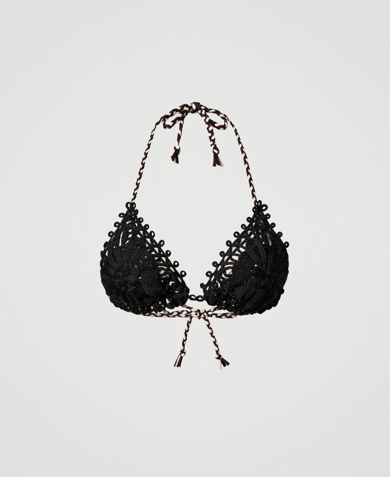 Triangle bikini top with Cornely embroidery