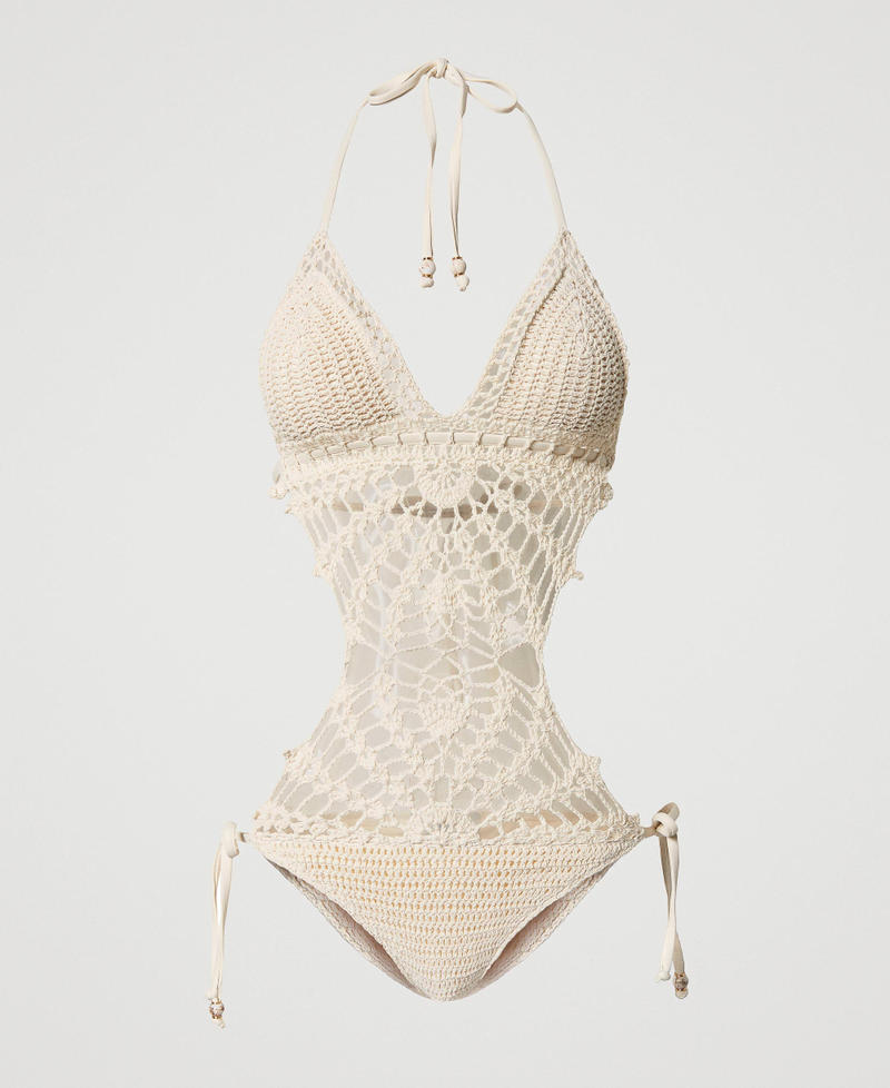 Crochet trikini "Shell" Beige Woman 241LMMJ00_03705_0S