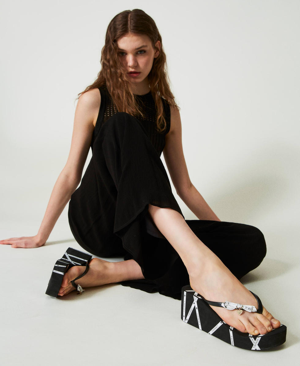 Platform thong sandals Woman Black TWINSET Milano
