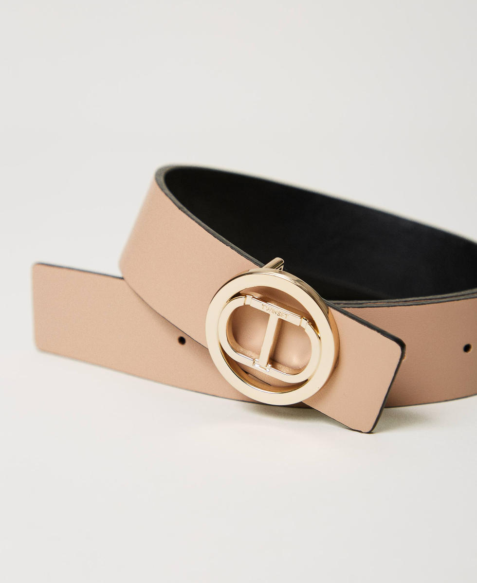 Reversible belt with Oval T buckle Woman Black TWINSET Milano