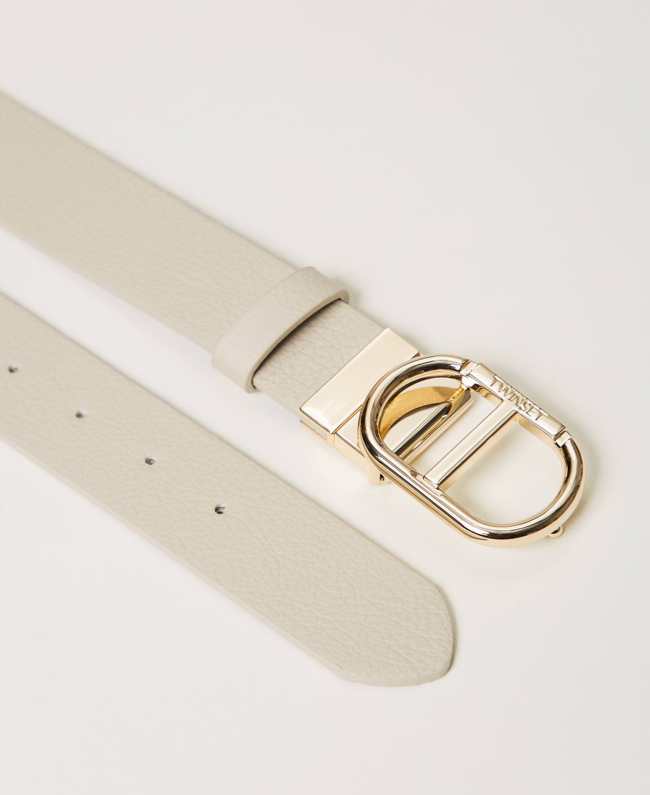Cintura reversibile con fibbia Oval T Donna, Beige | TWINSET Milano