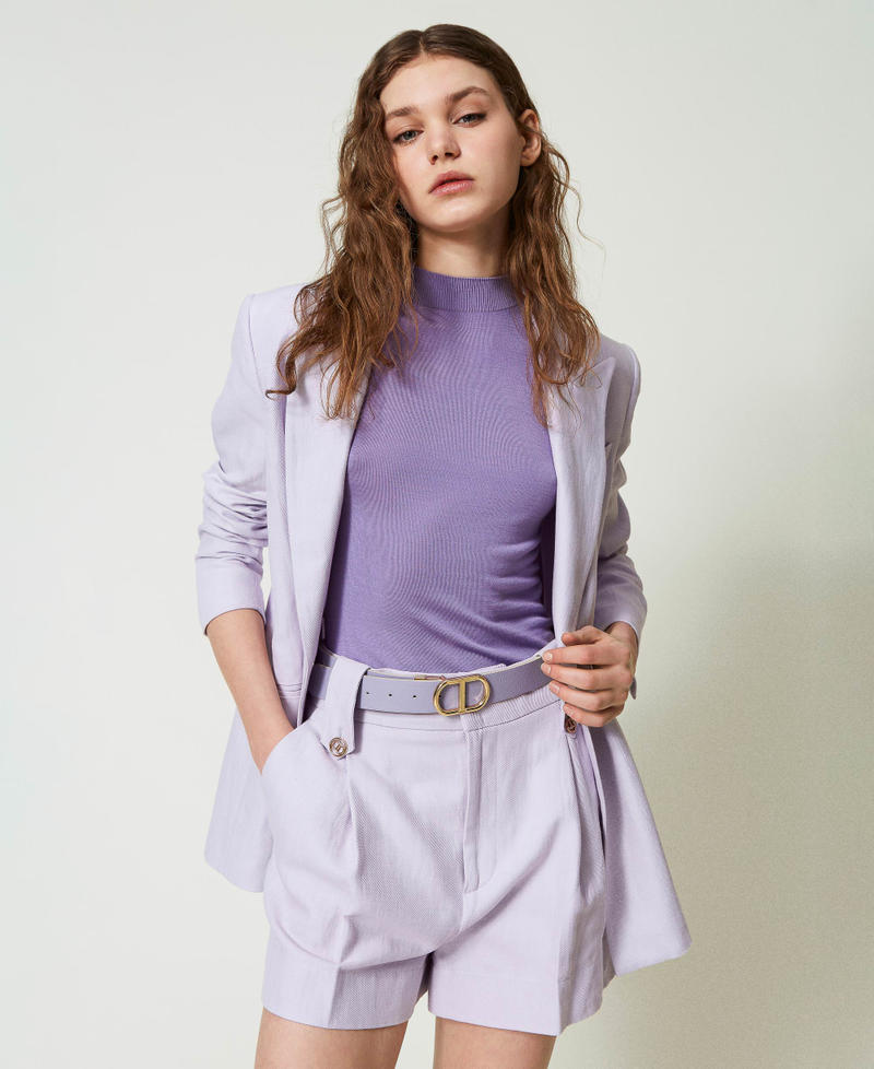 Reversible belt with snap Oval T buckle