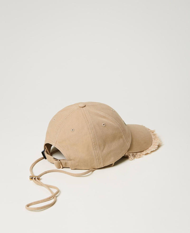 Cappello da baseball sfrangiato con logo Beige "Almond Milk" Donna 241TA4210-03