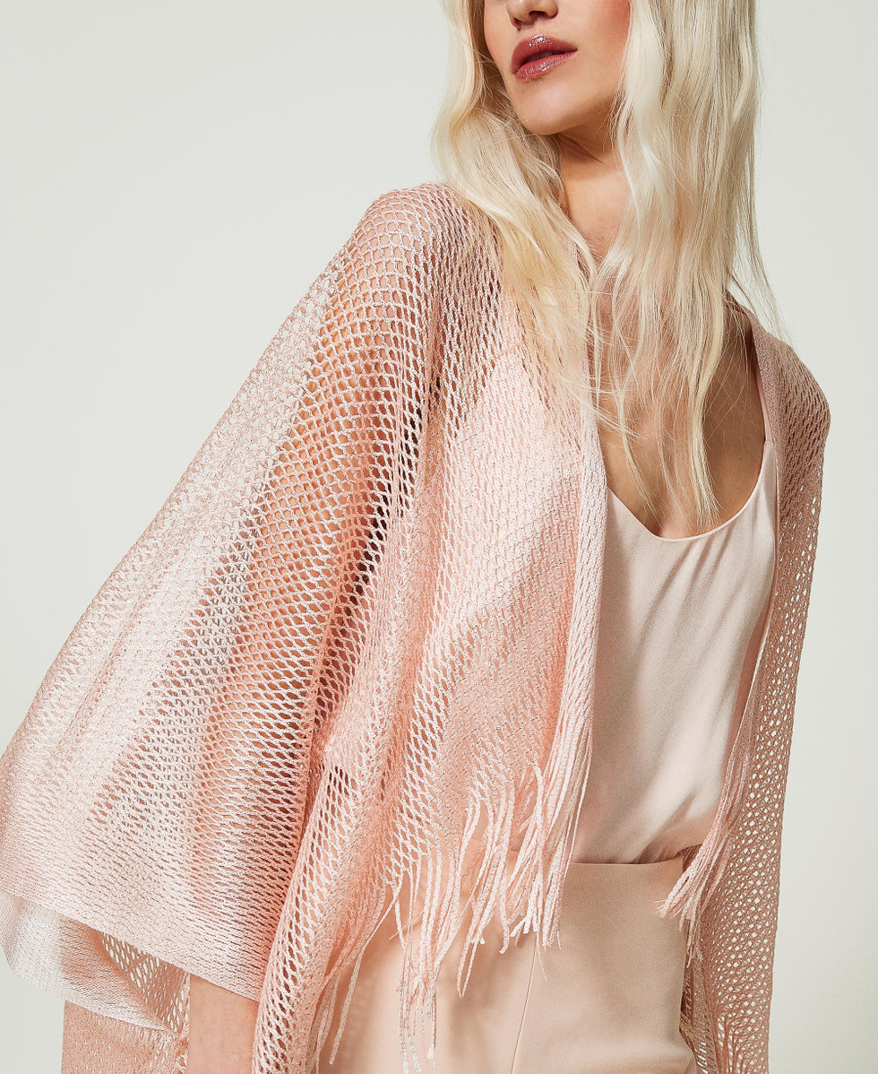 Poncho coprispalle in lurex Rosa Cupcake Donna 241TA4260_00178_01