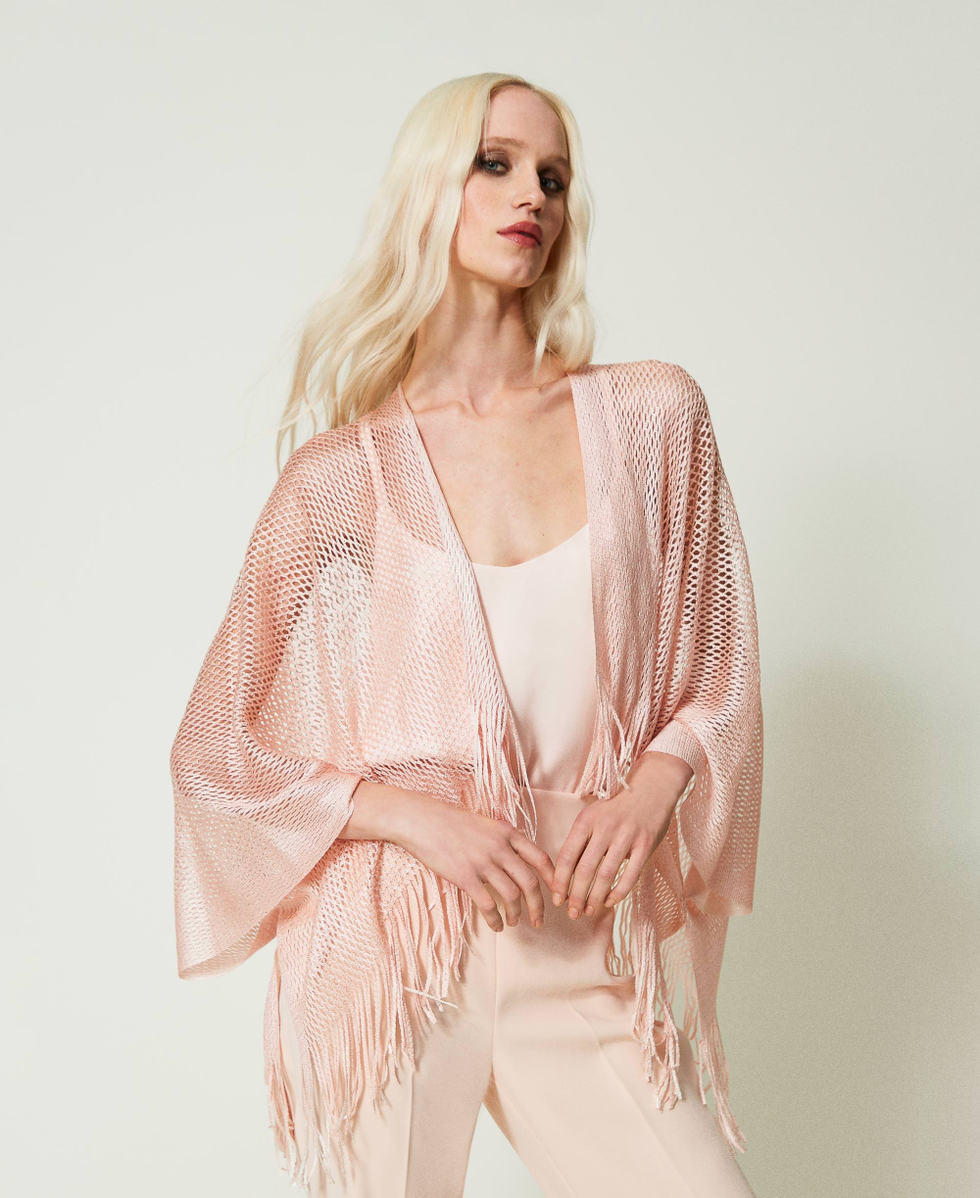 Poncho coprispalle in lurex Rosa Cupcake Donna 241TA4260_00178_02