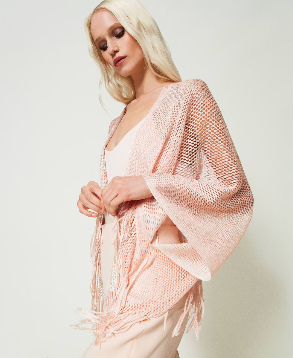 Poncho coprispalle in lurex Rosa Cupcake Donna 241TA4260_00178_04