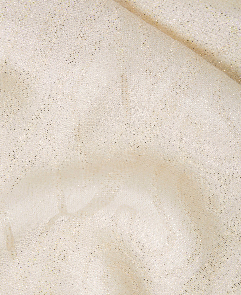 &Eacute;tole jacquard lurex avec logo Blanc Neige Femme 241TA4390_00282_02