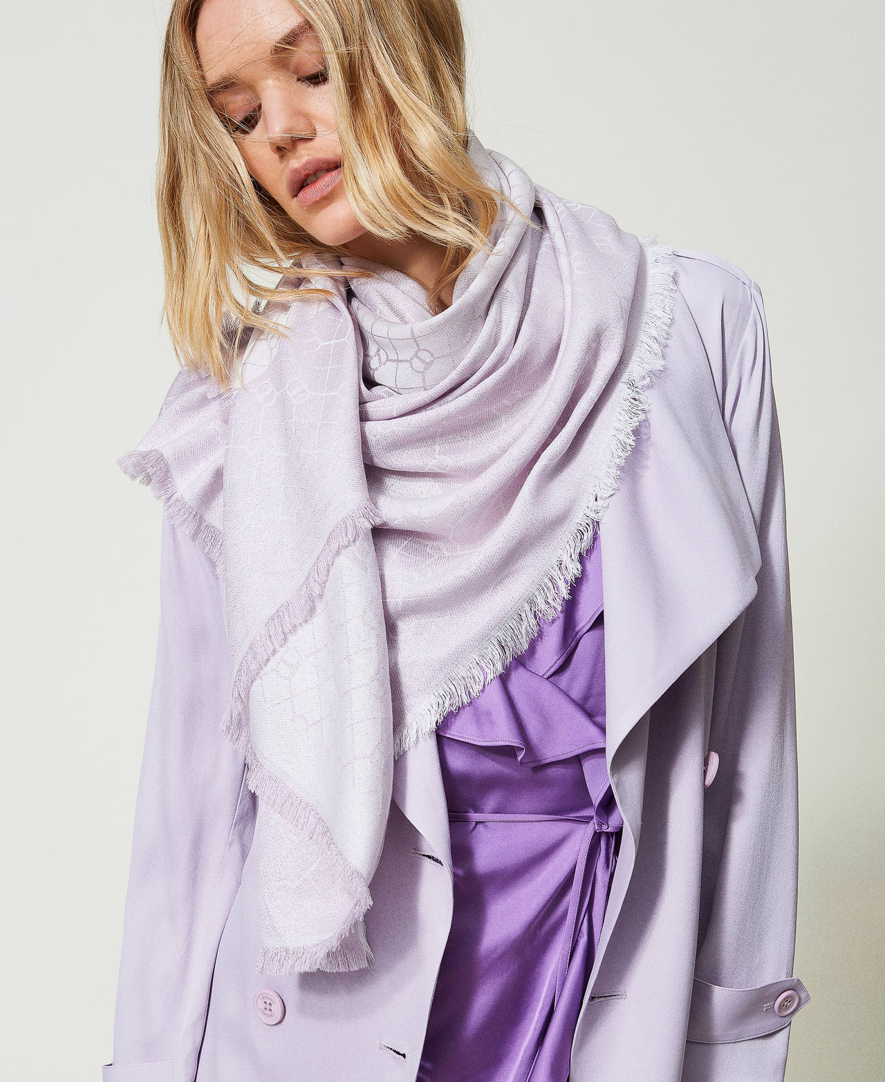 Keffieh jacquard avec Oval T et lurex