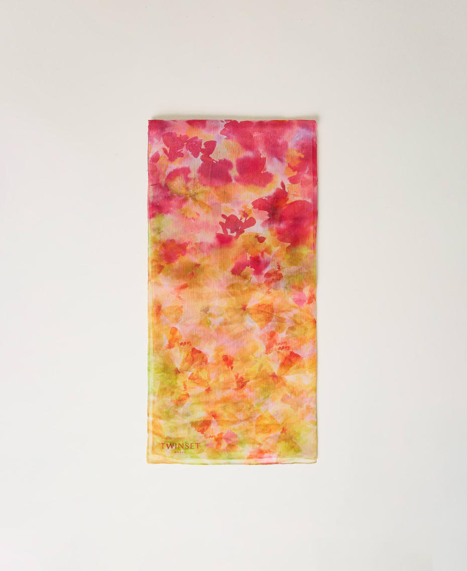 Étole en crêpe georgette avec imprimé floral Imprimé Fleur Dégradé Multicolore Femme 241TA4460-01