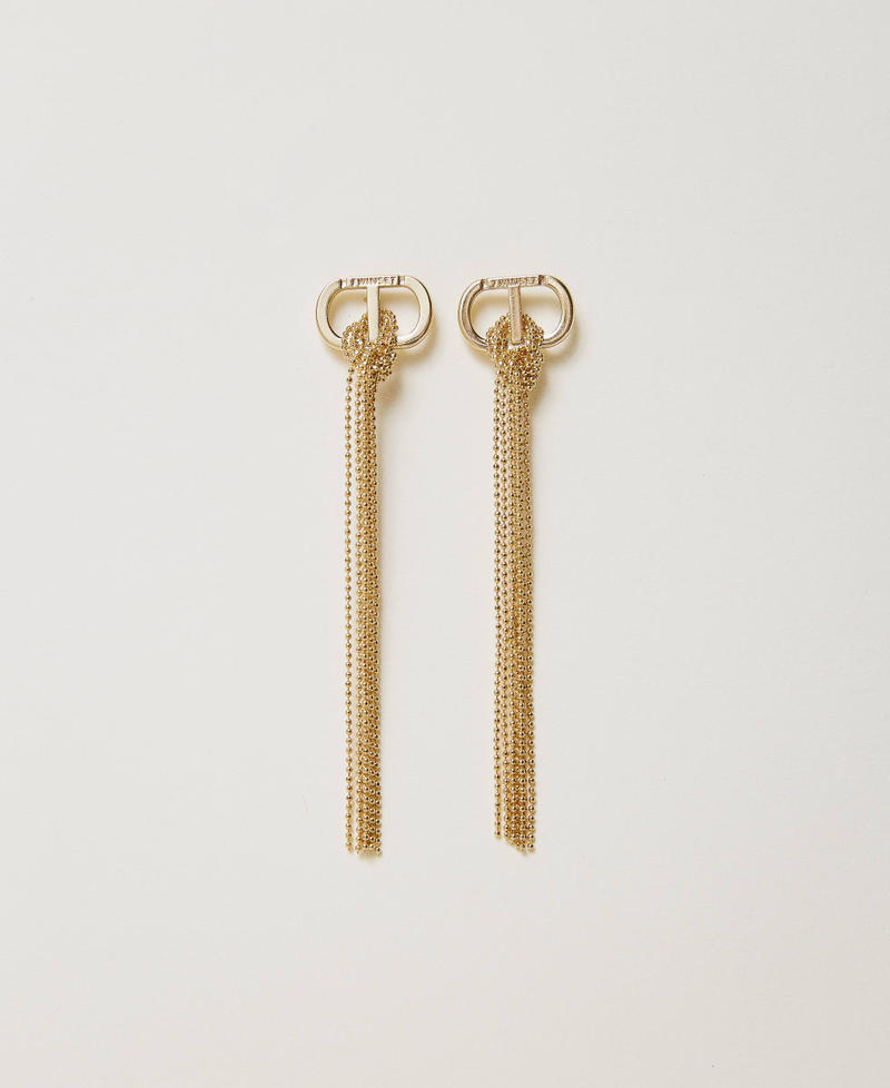 Ohrringe mit Oval T und Fransen New Gold Frau 241TA4500_10630_01