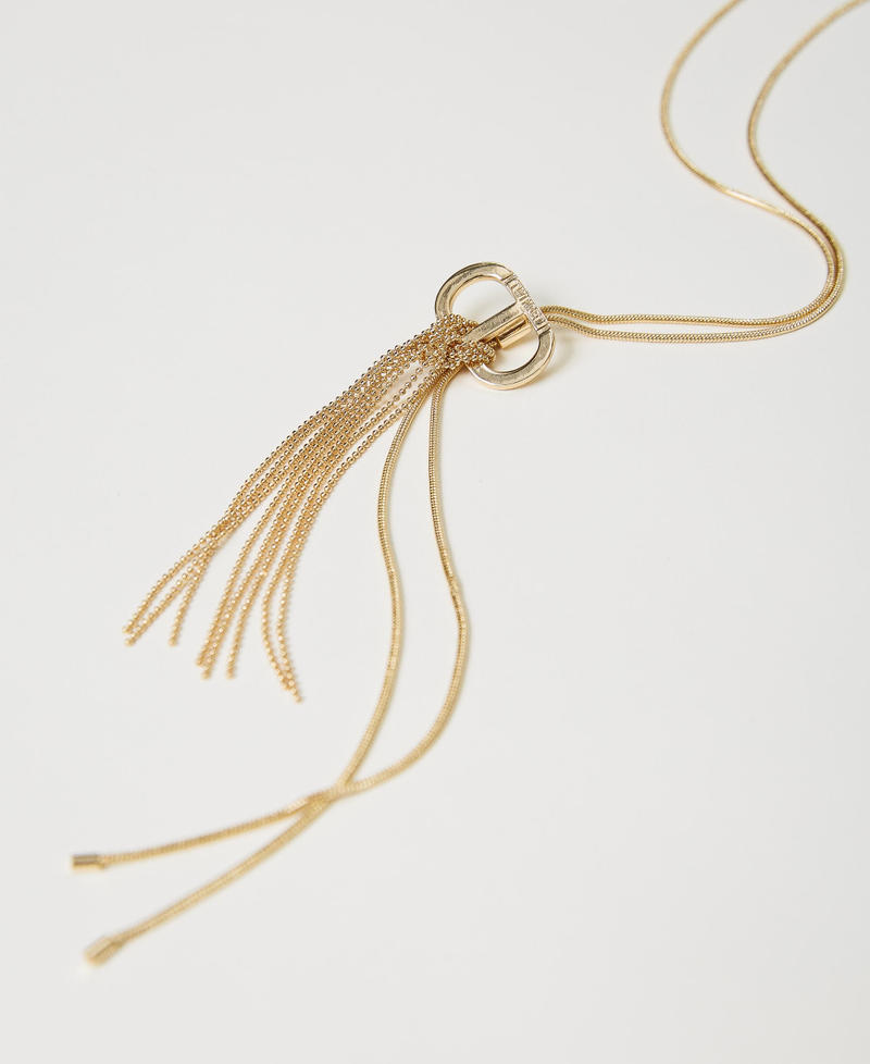 Halskette mit Oval T und Fransen New Gold Frau 241TA4501-02