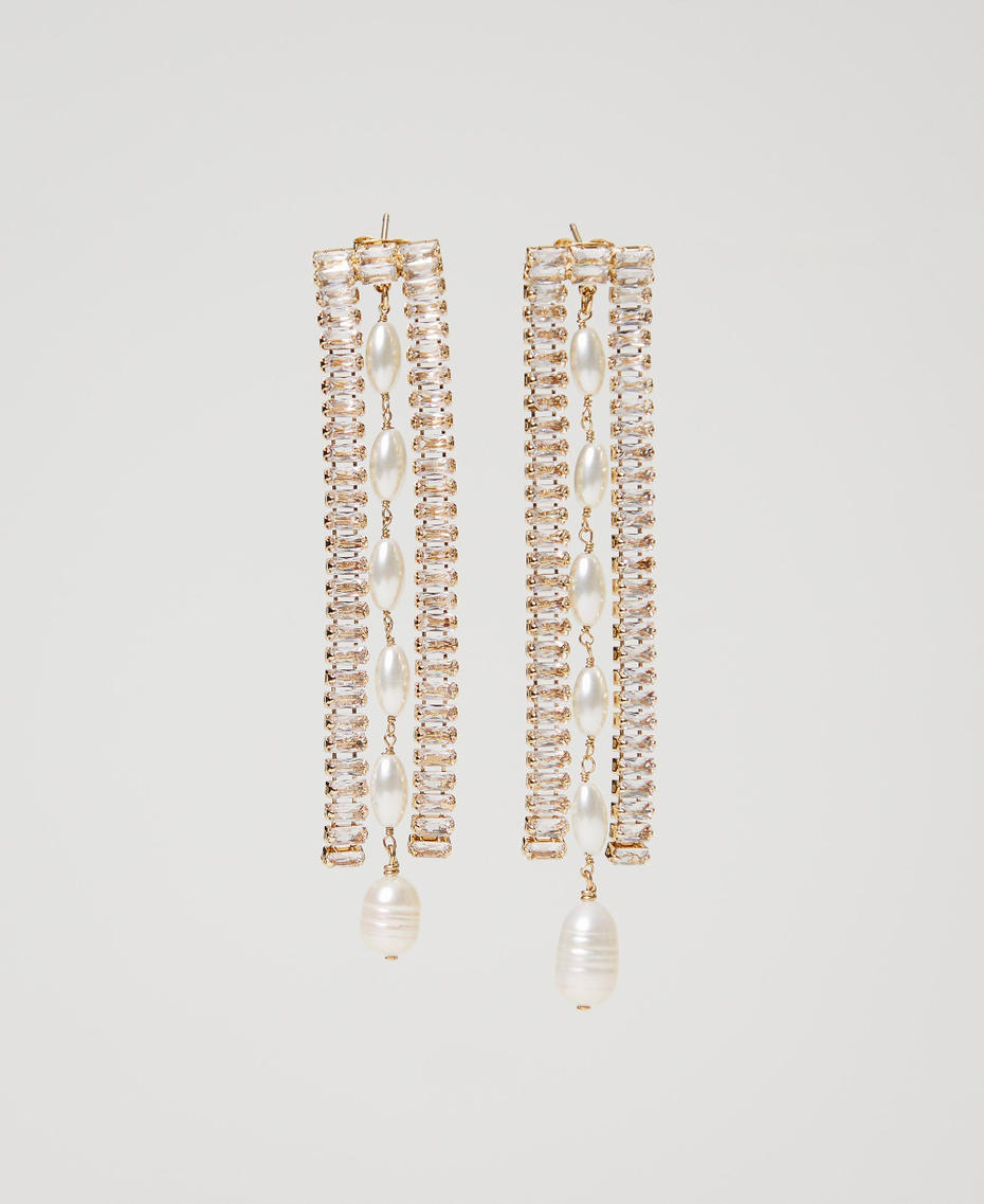 Boucles d’oreilles avec strass et perles