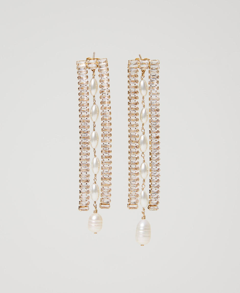 Boucles d&rsquo;oreilles avec strass et perles Cristal Femme 241TA4510_00888_01