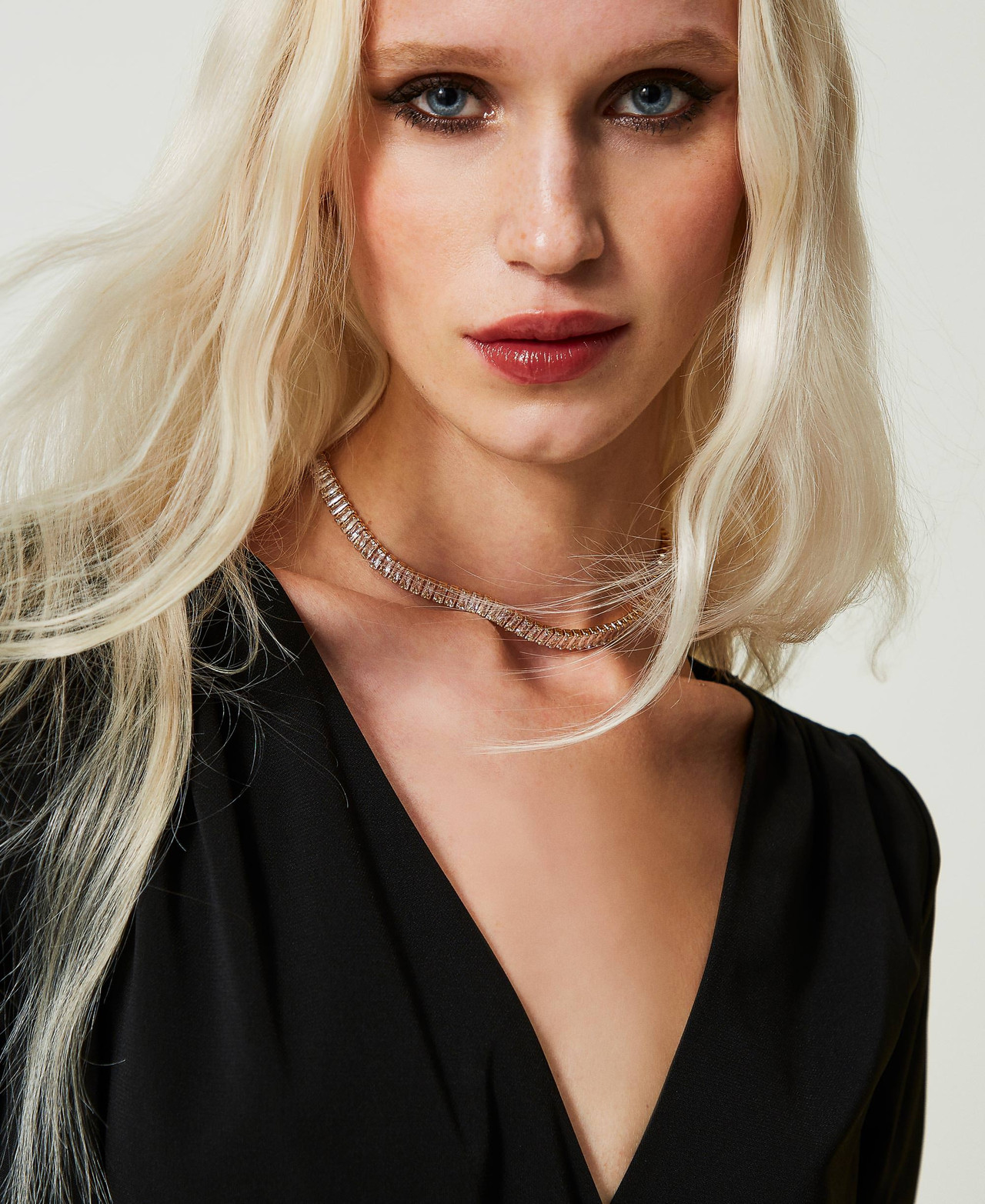 Collana Lariat Lunga A Goccia Con Strass | Argento/Oro | Girocollo Catena Regolabile