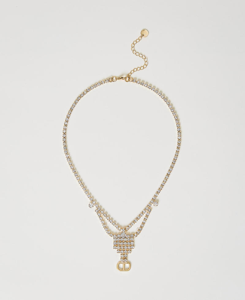 Choker with rhinestones and Oval T