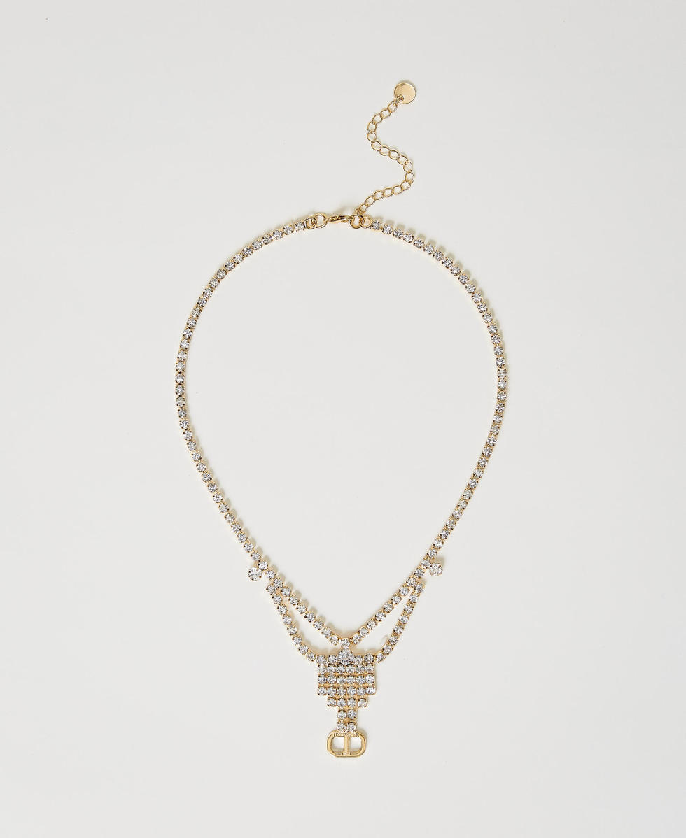 Collana girocollo con strass e Oval T
