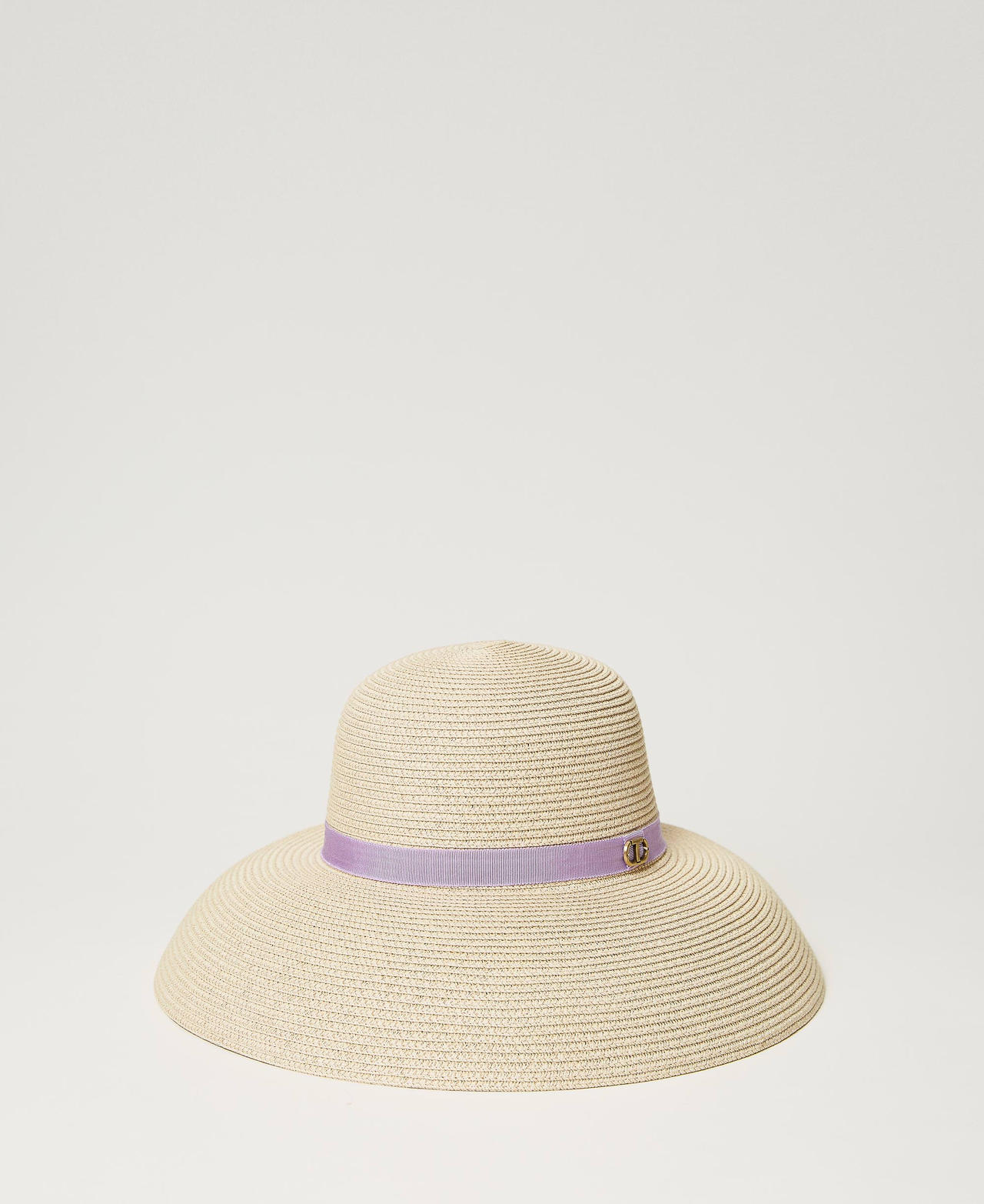 Straw hat with Oval T Straw Woman 241TA4660_00193_01