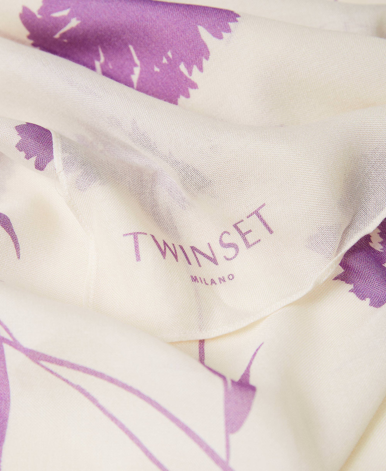 Étole avec imprimé floral et logo