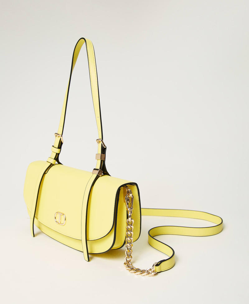 Shoulder bag with flap and Oval T &ldquo;Light Lemon&rdquo; Yellow Woman 241TB7063_04615_02