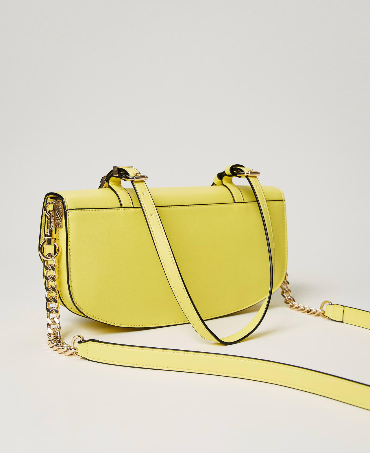 Shoulder bag with flap and Oval T &ldquo;Light Lemon&rdquo; Yellow Woman 241TB7063_04615_03