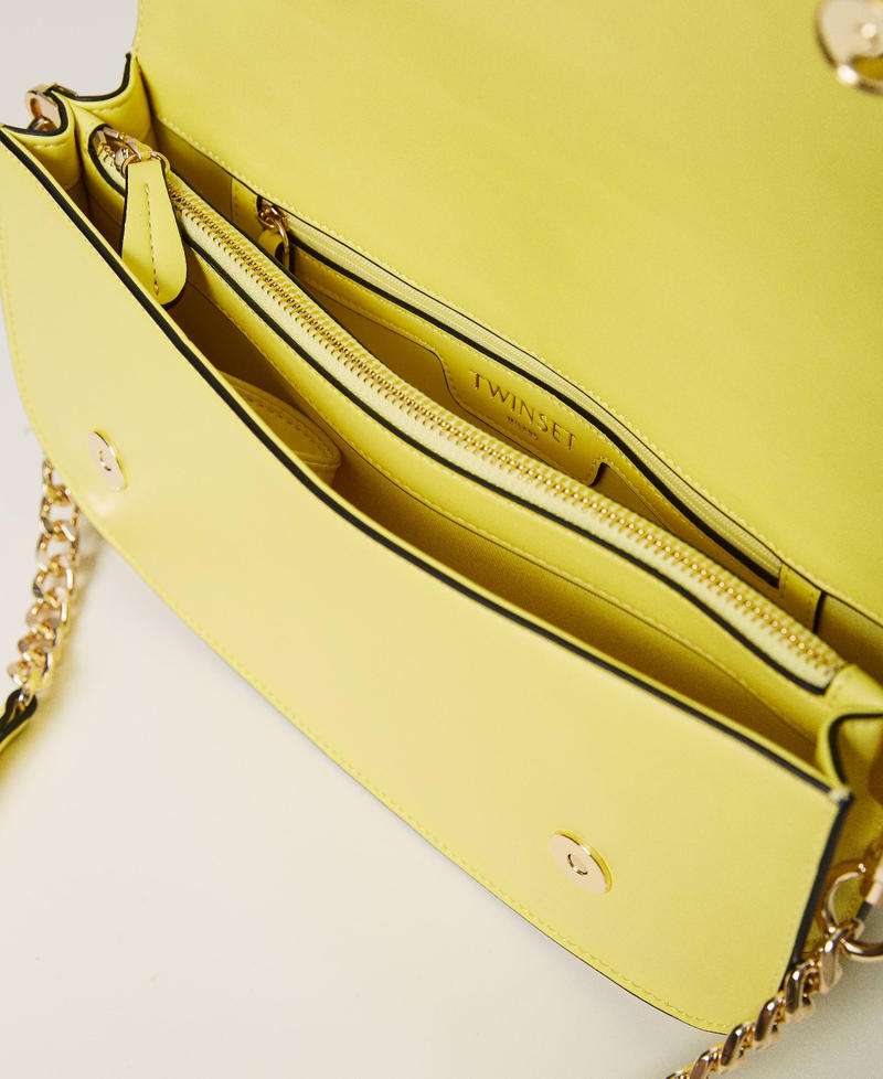 Shoulder bag with flap and Oval T &ldquo;Light Lemon&rdquo; Yellow Woman 241TB7063_04615_04
