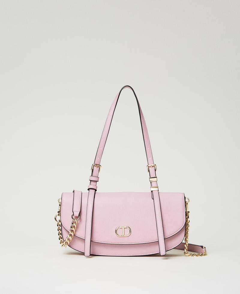 Shoulder bag with flap and Oval T
