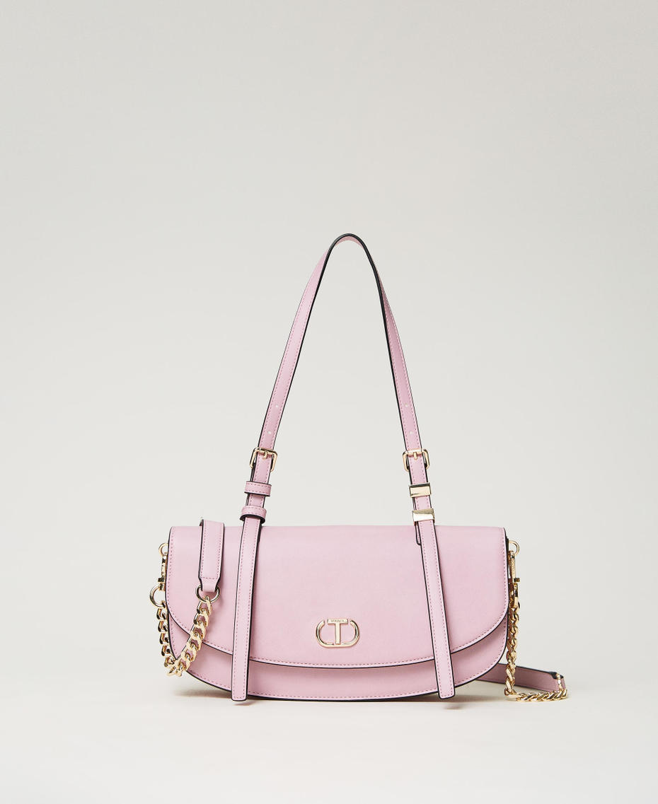 Shoulder bag with flap and Oval T