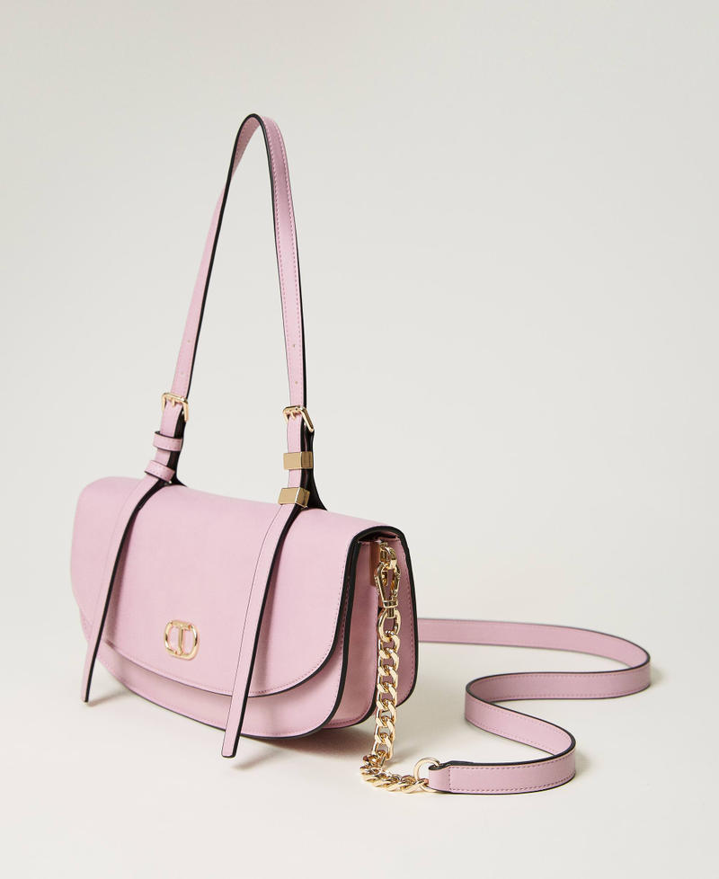 Shoulder bag with flap and Oval T "Prism Pink" Woman 241TB7063-02
