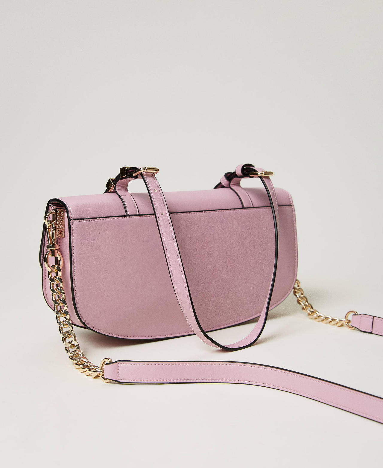Shoulder bag with flap and Oval T "Prism Pink" Woman 241TB7063-03