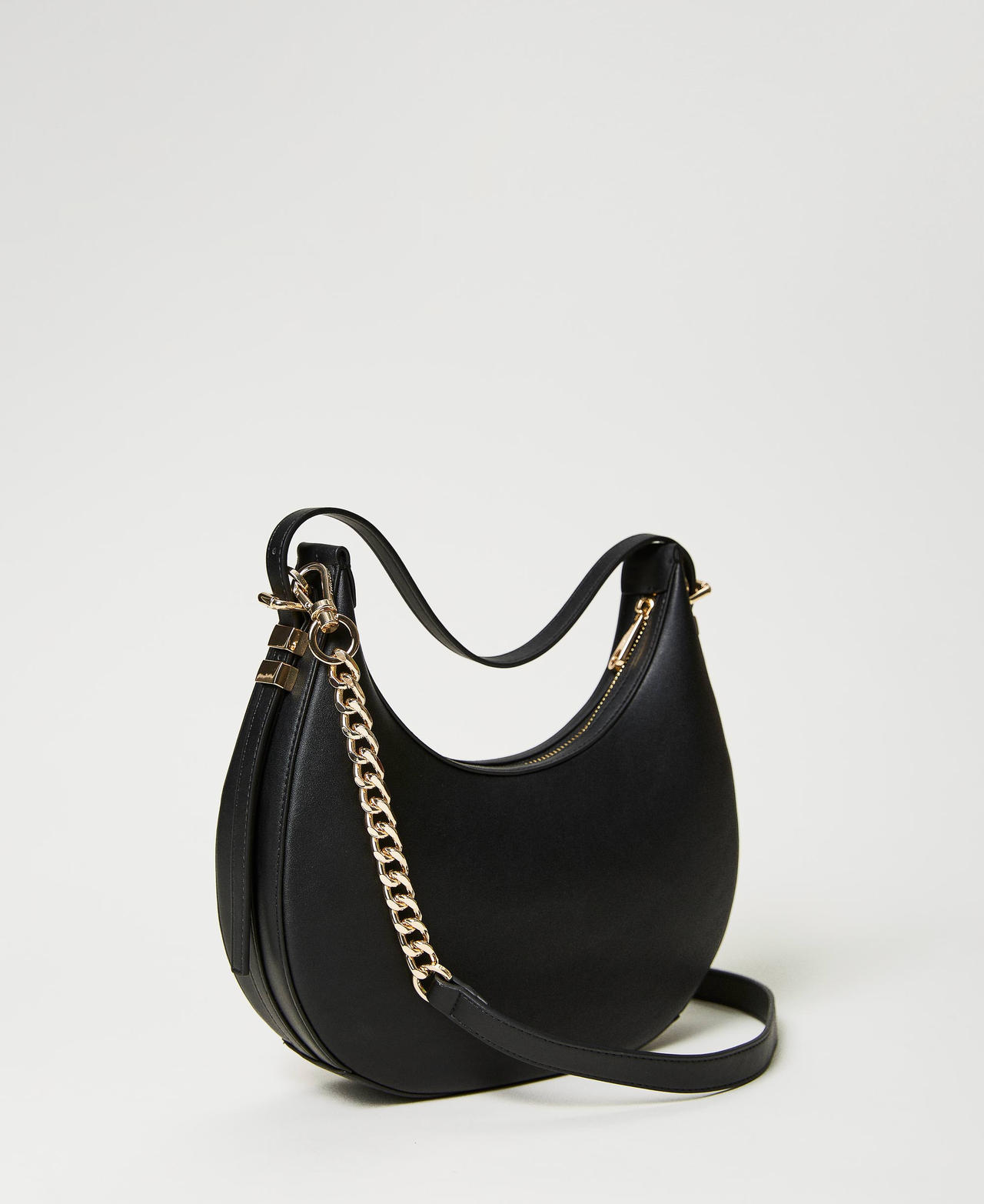 Hobo bag with Oval T Black Woman 241TB7066_00006_03