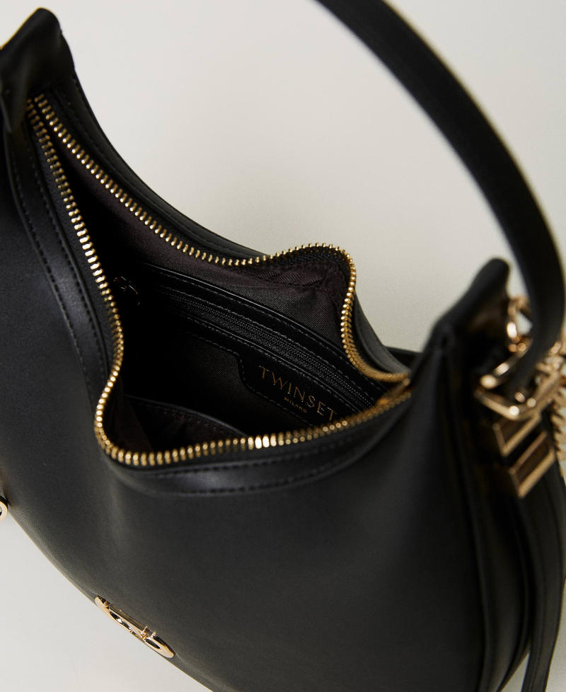 Hobo bag with Oval T Black Woman 241TB7066_00006_04