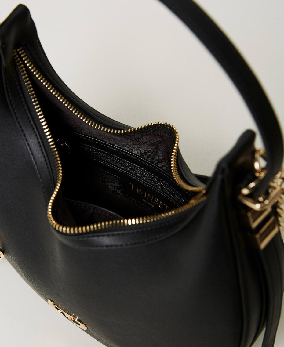 Hobo bag with Oval T Black Woman 241TB7066_00006_04