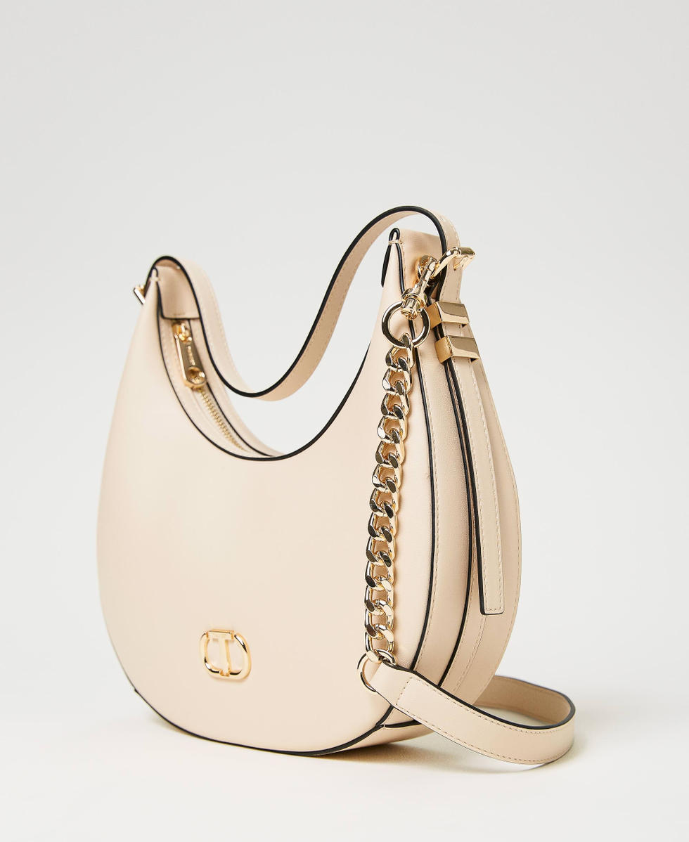 Hobo bag with Oval T Woman Beige TWINSET Milano