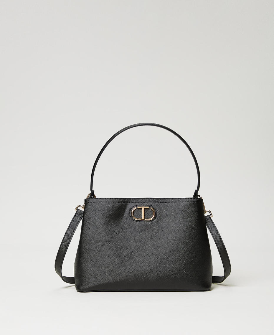 Borsa top handle con Oval T Nero Donna 241TB7121_00006_01