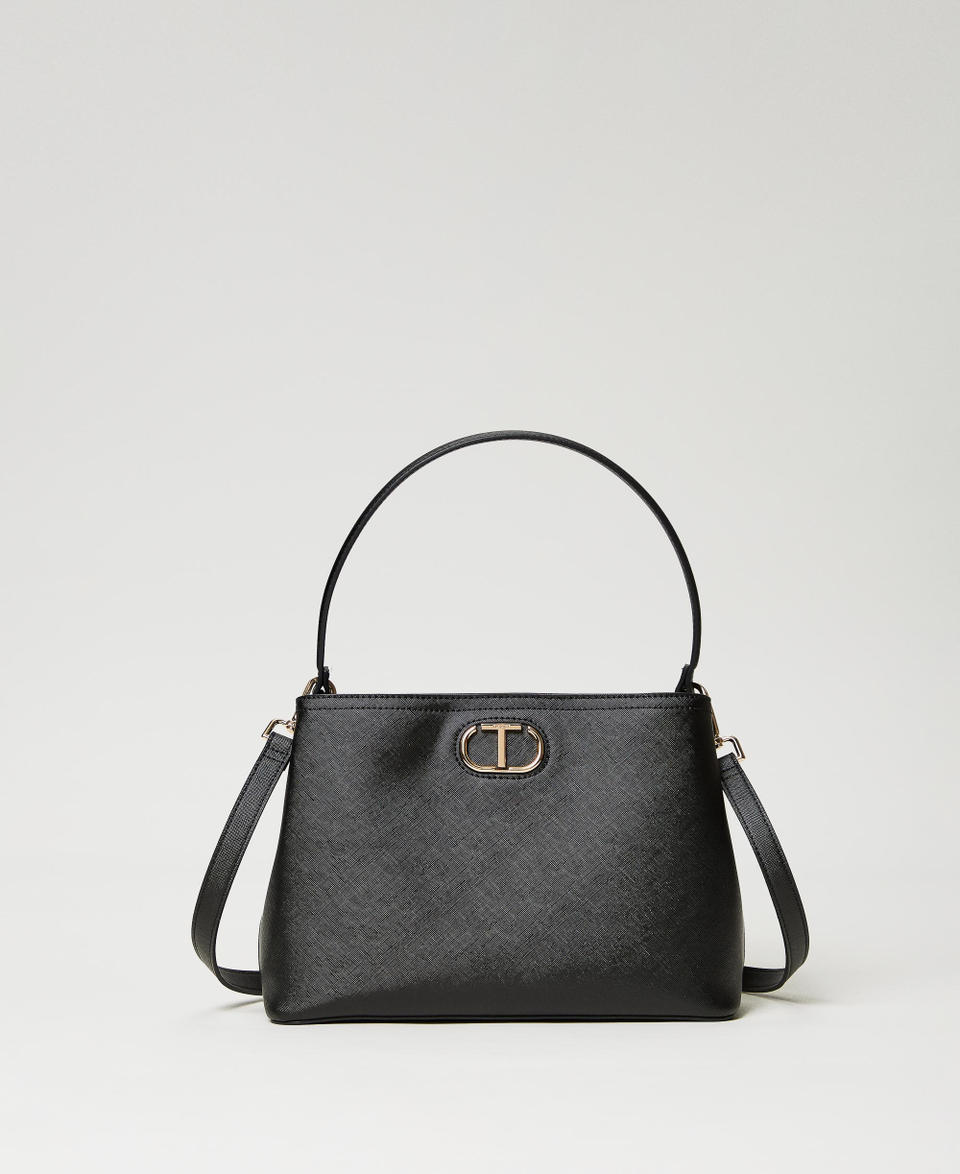 Borsa top handle con Oval T Nero Donna 241TB7121_00006_01