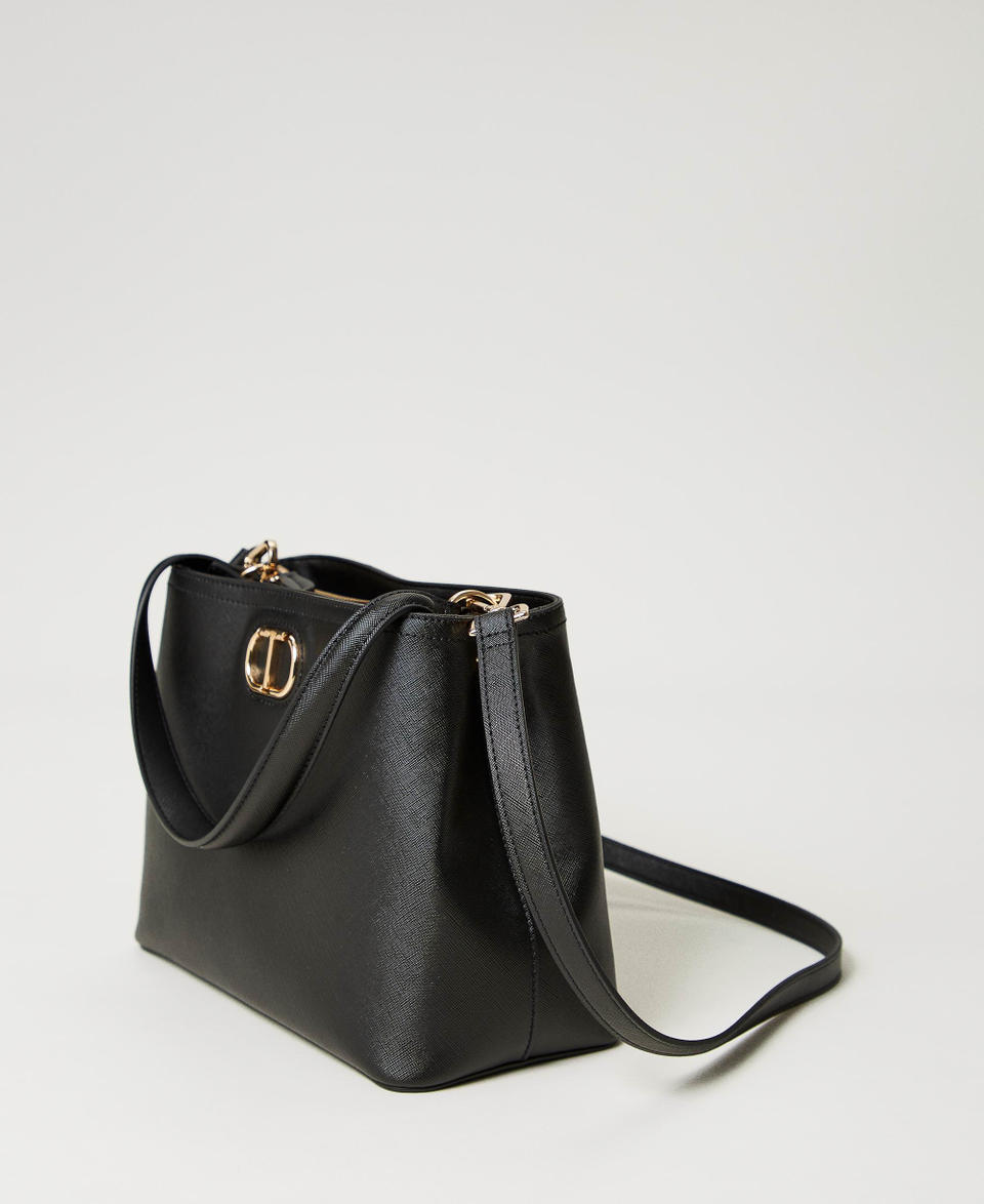 Borsa top handle con Oval T Nero Donna 241TB7121_00006_02