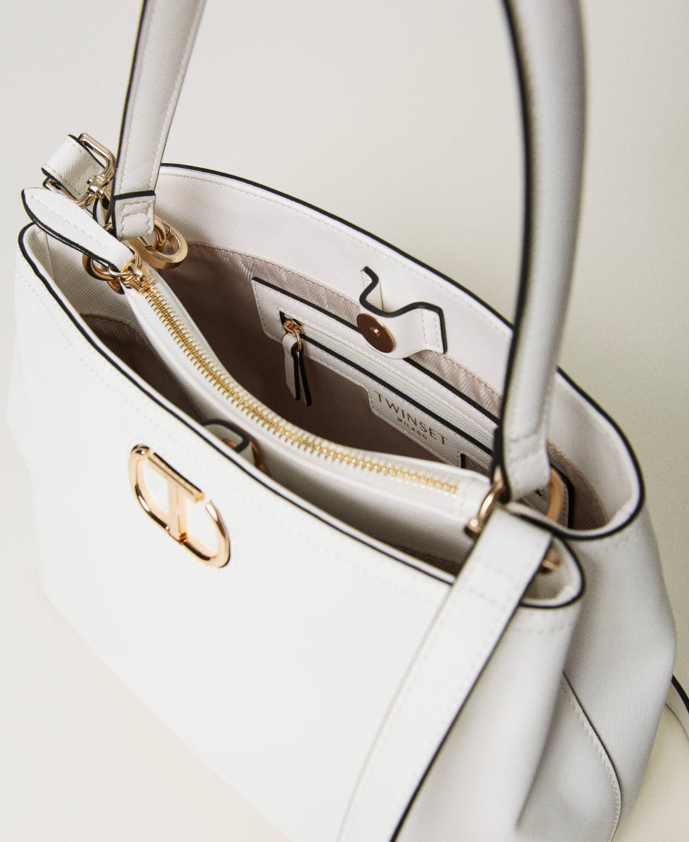 Top handle bag with Oval T