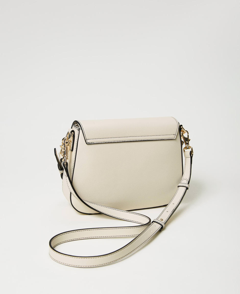 Double shoulder bag with flap and Oval T